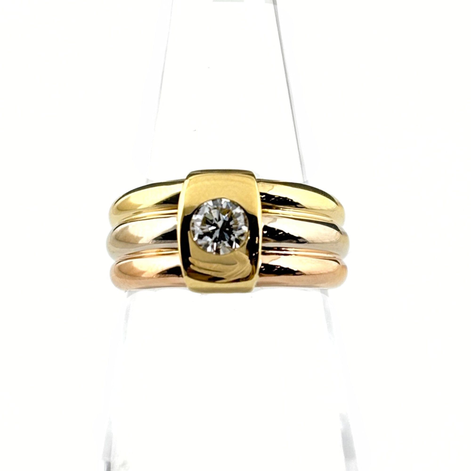 Cartier Diamond Design Ring, Yellow Gold, Three-Color 750 Diamond, Women's