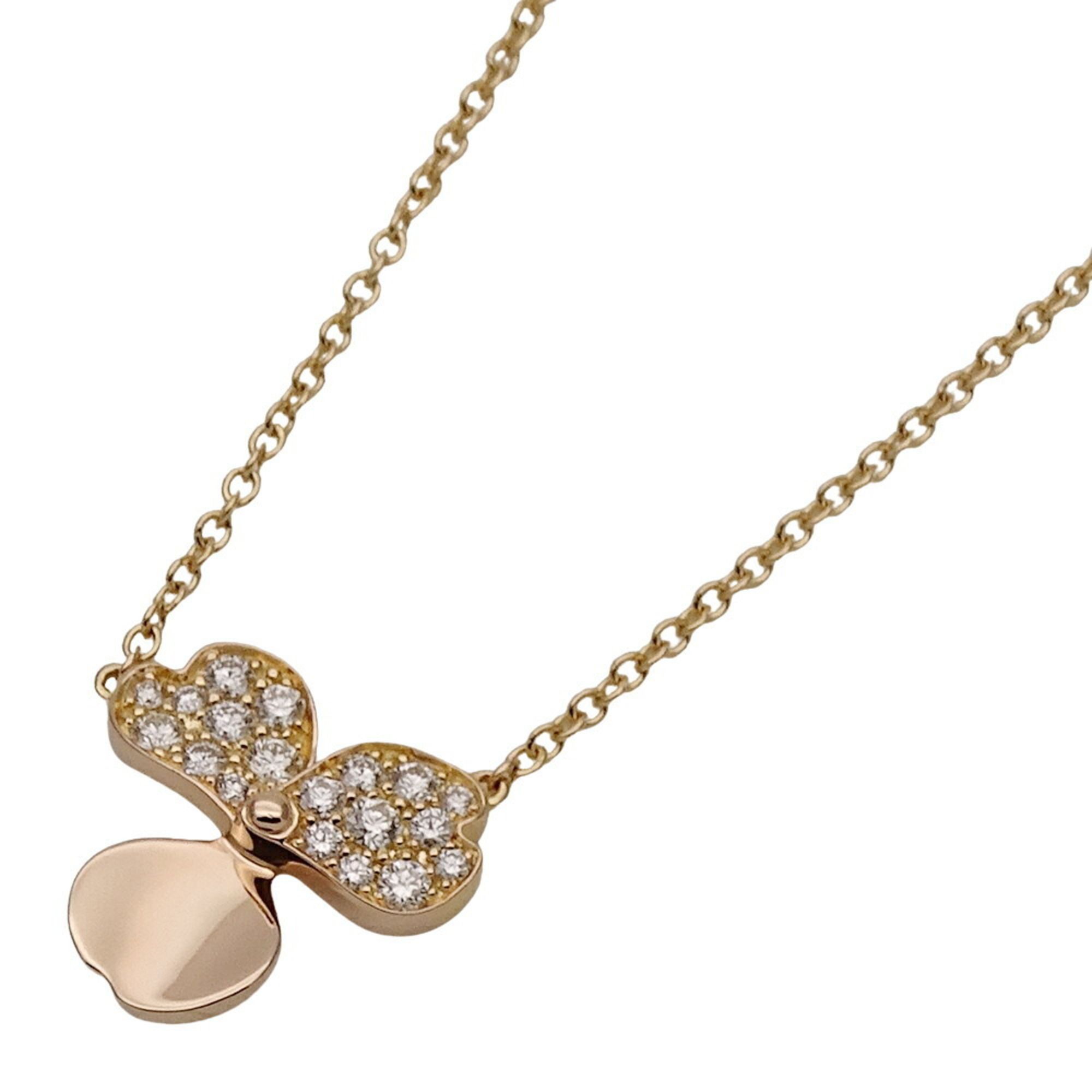 Tiffany & Co. Necklace for women, 750PG, diamond, paper flower, pink gold, polished