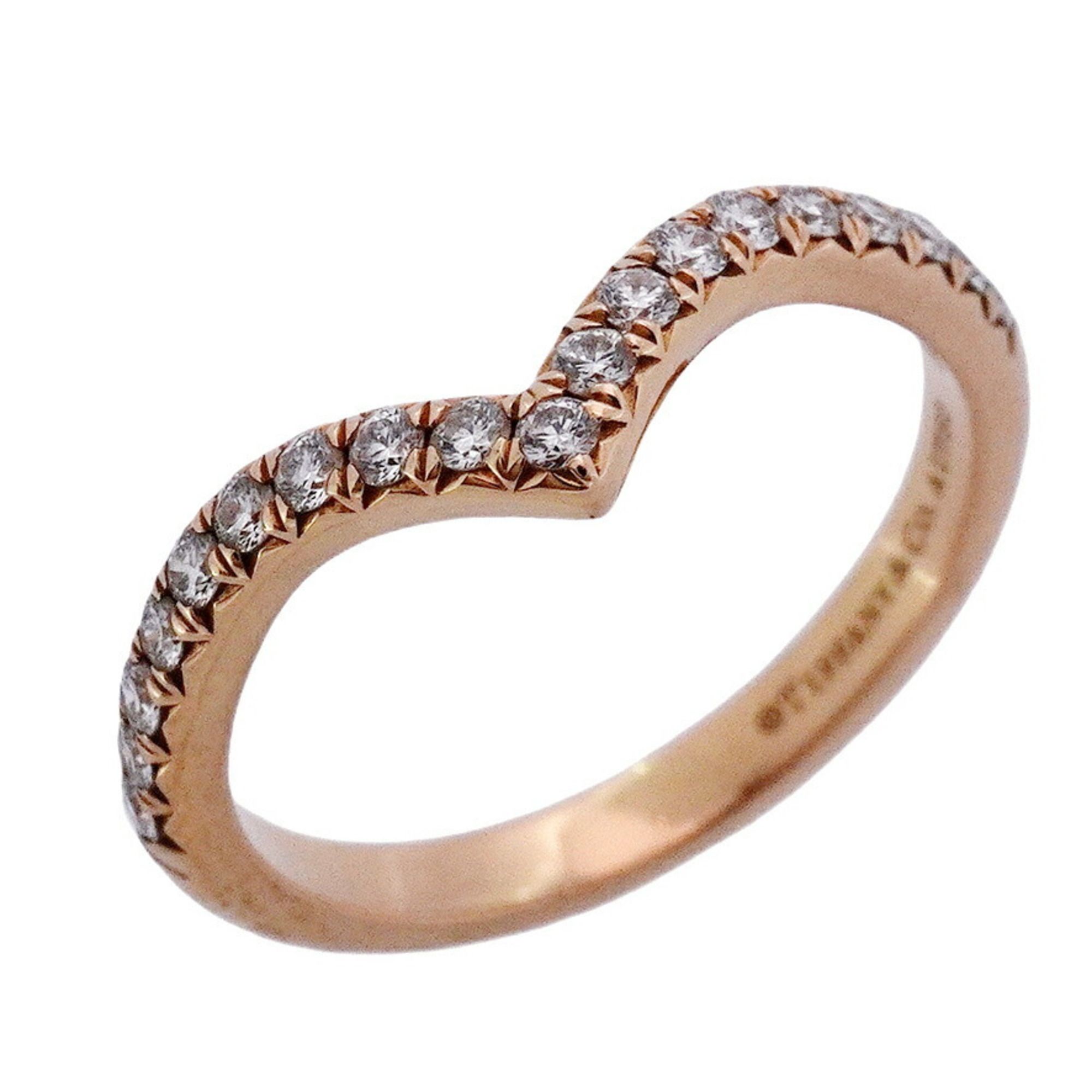 Tiffany Soleste V-Band Ring in 18K Pink Gold with Diamonds, Size 6, Women's, P2038353