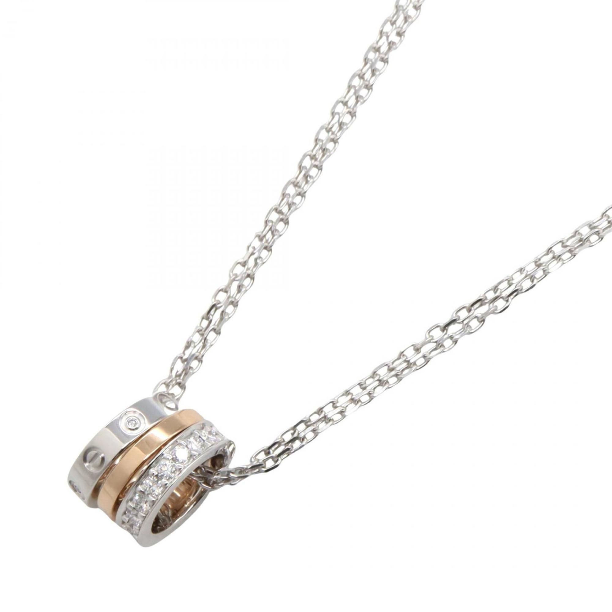 Cartier Love Hoop Diamond Necklace, 18K White Gold (White Gold) or Pink (Pink for Women, Clear, Gold