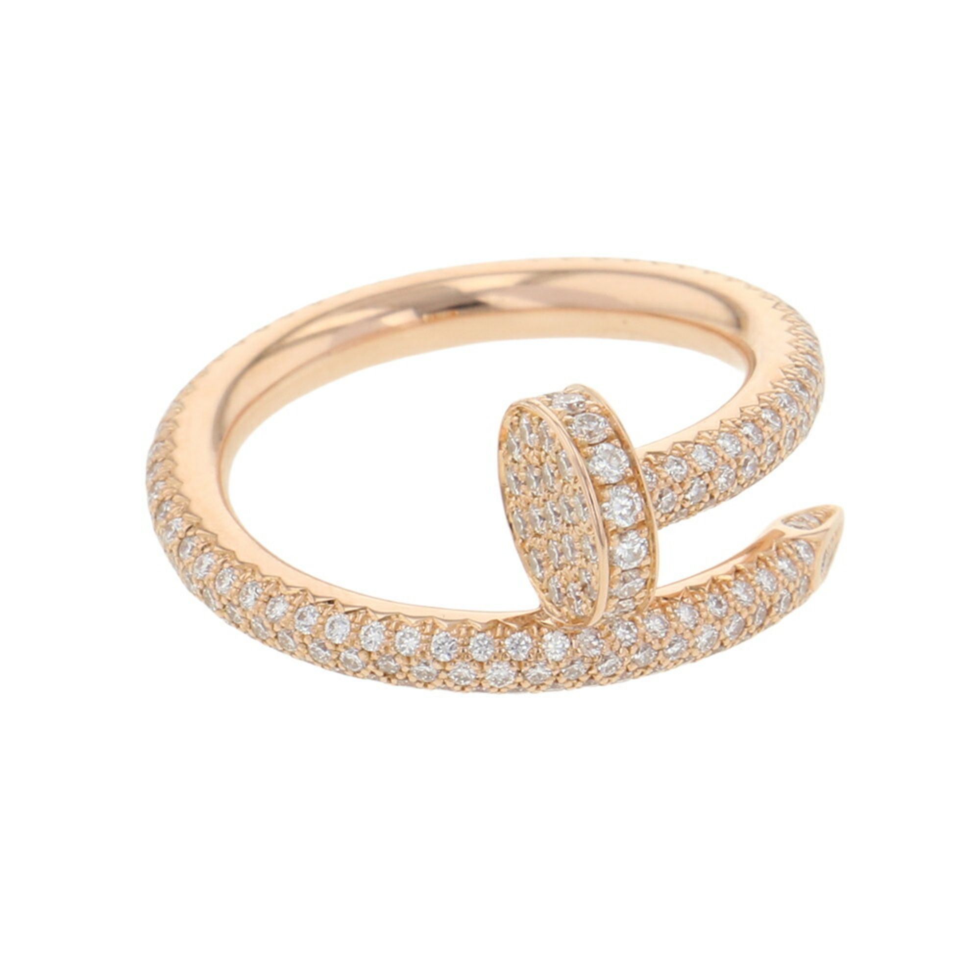 Cartier Juste un Clou ring, classic model, with 241 paved diamonds totaling 0.85 carats, 18KPG, size
