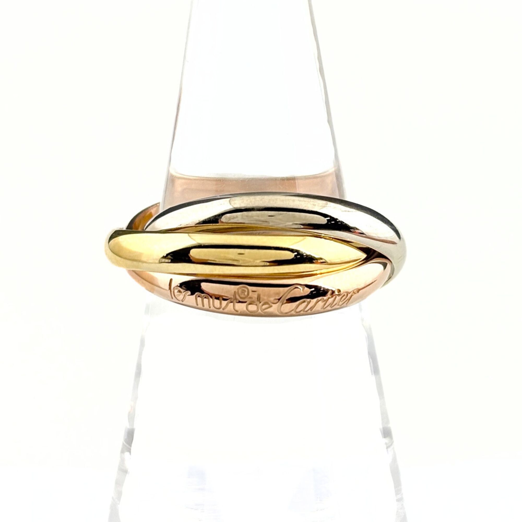 Cartier Trinity Ring, Yellow Gold, Three-Color Classic Model, 750, Men's