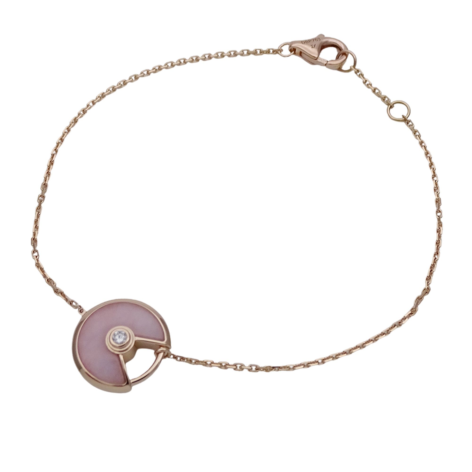Cartier Women's Bracelet, 750PG Pink Gold with Opal and Diamond Amulet, Polished