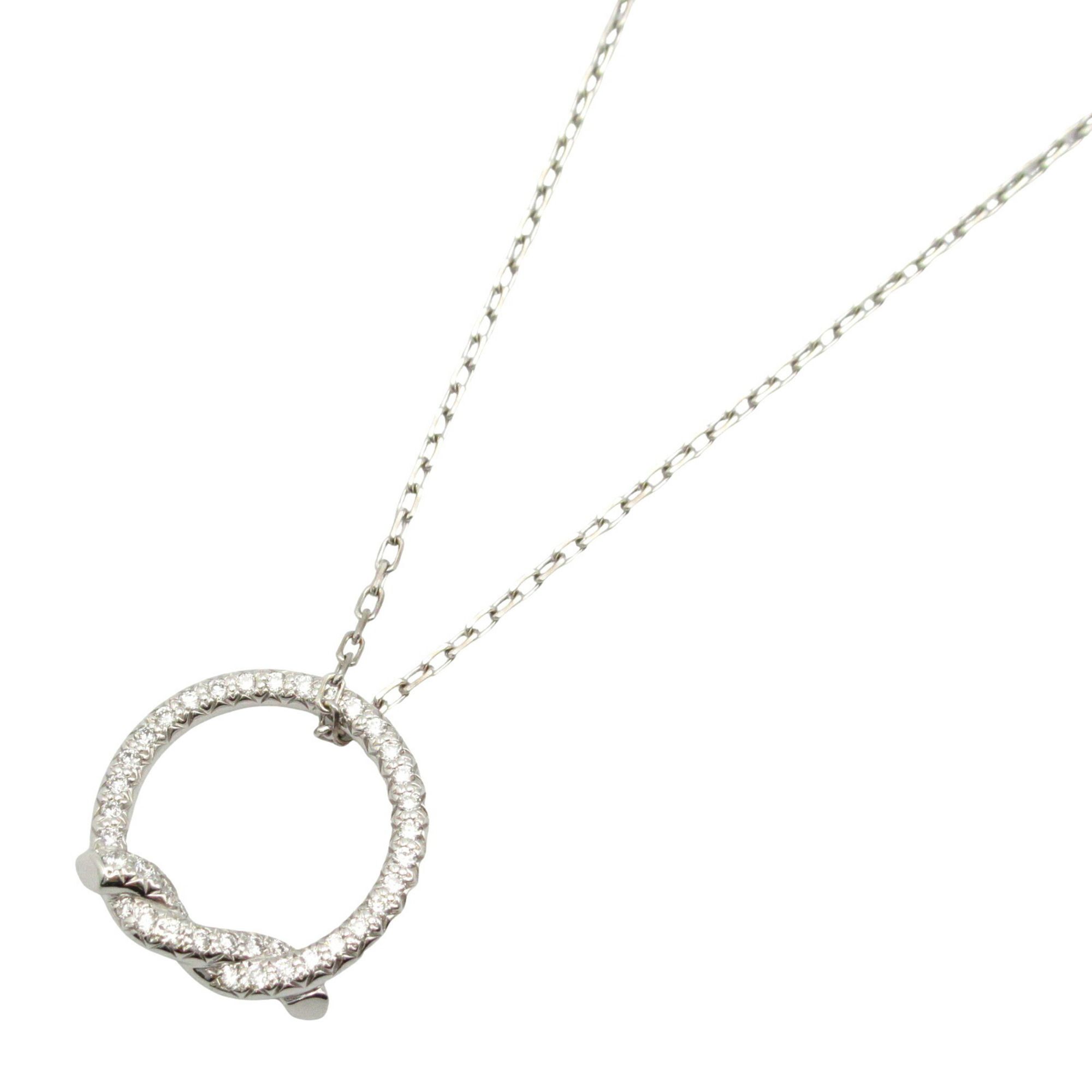 Cartier Entrelacé Diamond Necklace 18KWG (White Gold) Ladies Clear