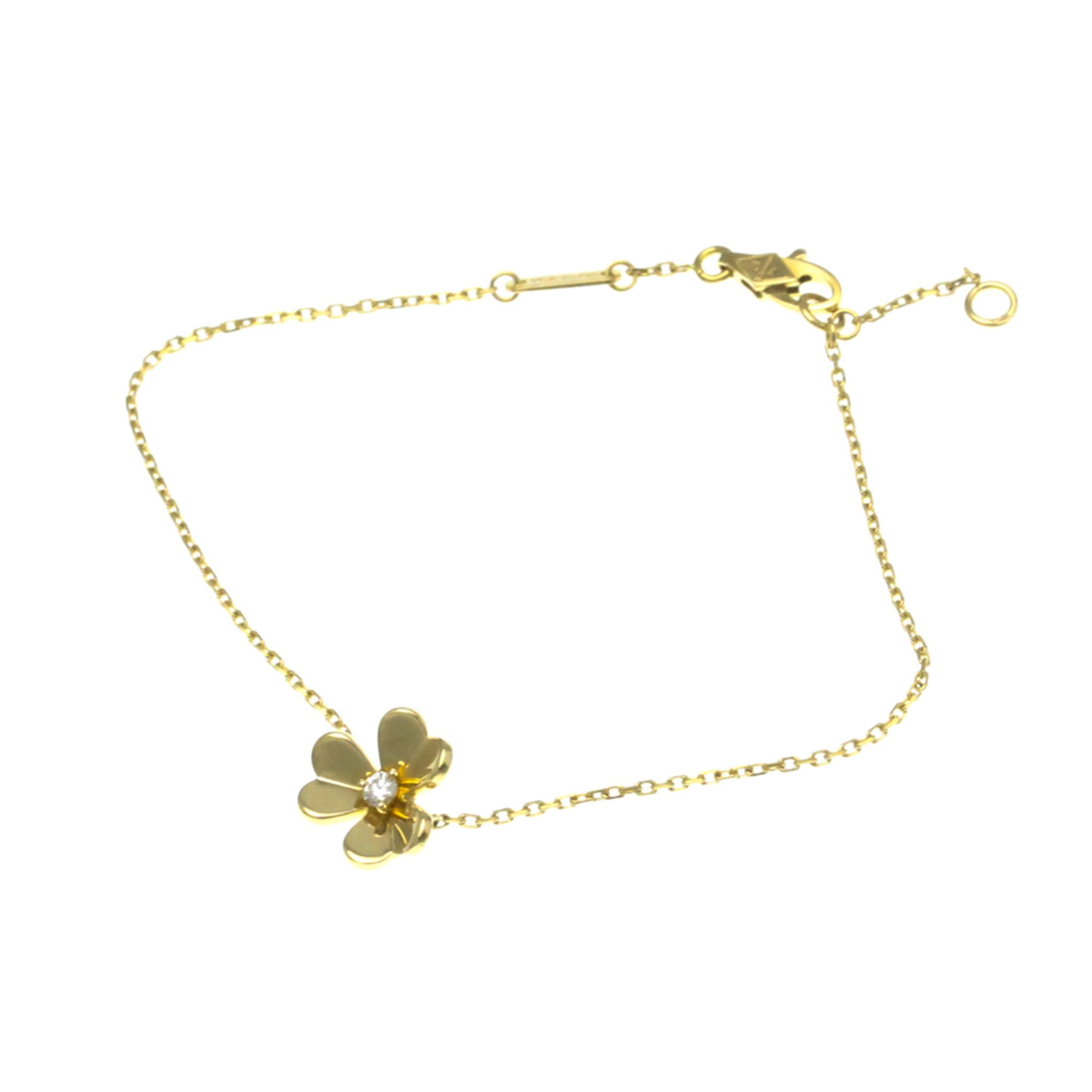 Van Cleef & Arpels Frivole Mini Bracelet Yellow Gold (18K) Diamond Charm Bracelet Gold