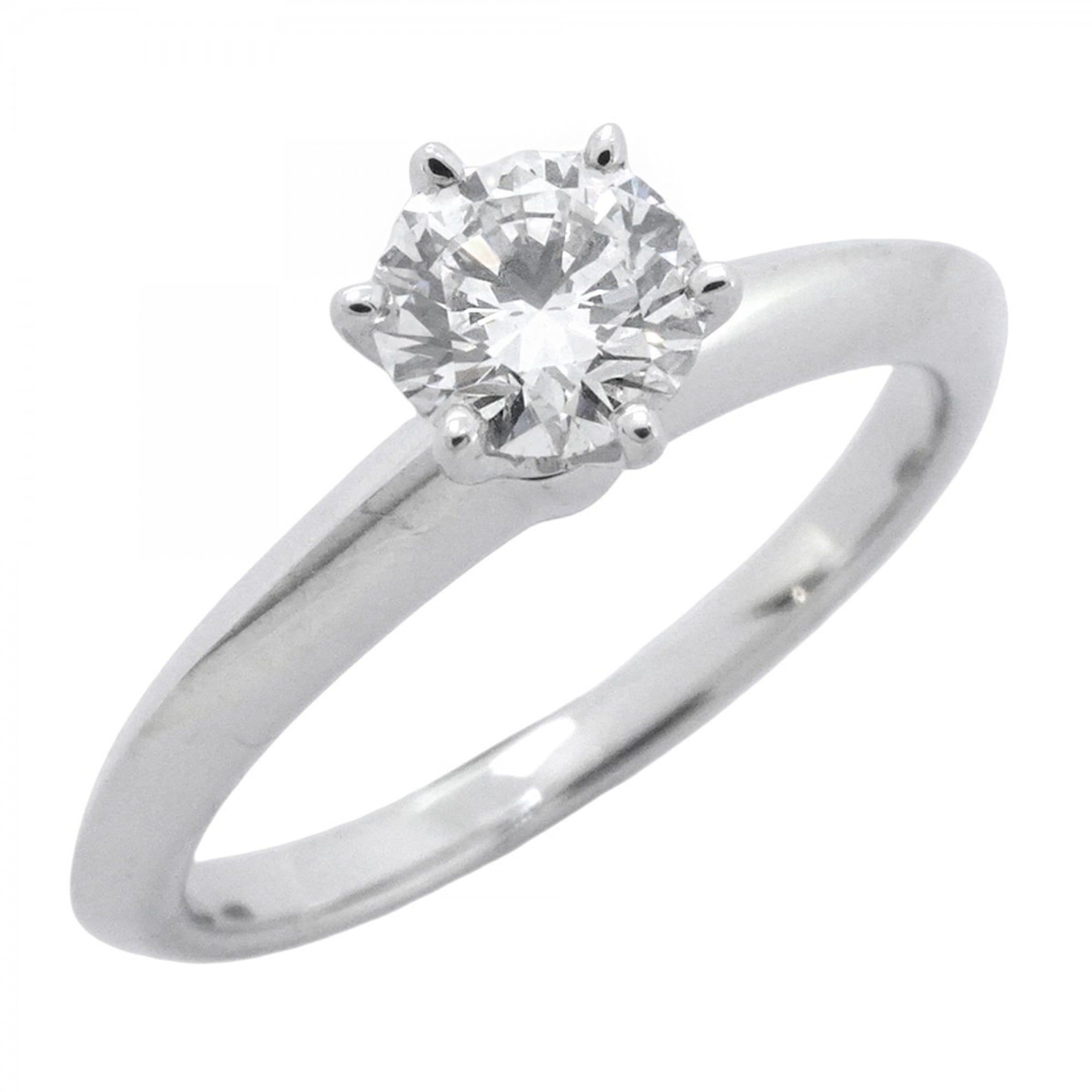 Tiffany Solitaire Ring, 1PD, Pt950 Platinum, 0.44ct Diamond, Size 8.5, Women's