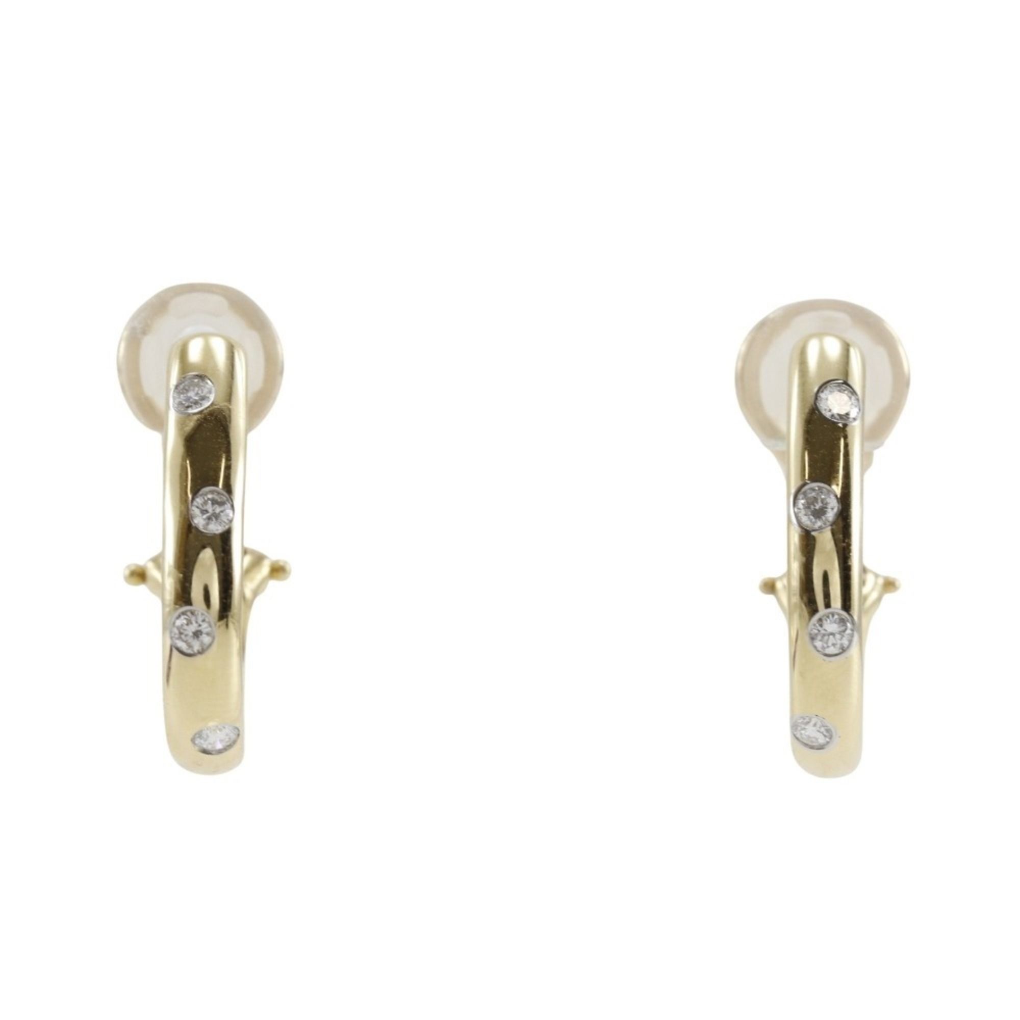 Tiffany & Co. Dots Hoop Earrings, 4-Piece Set, 18K Yellow Gold, Pt950 Platinum, and Diamonds, Approx