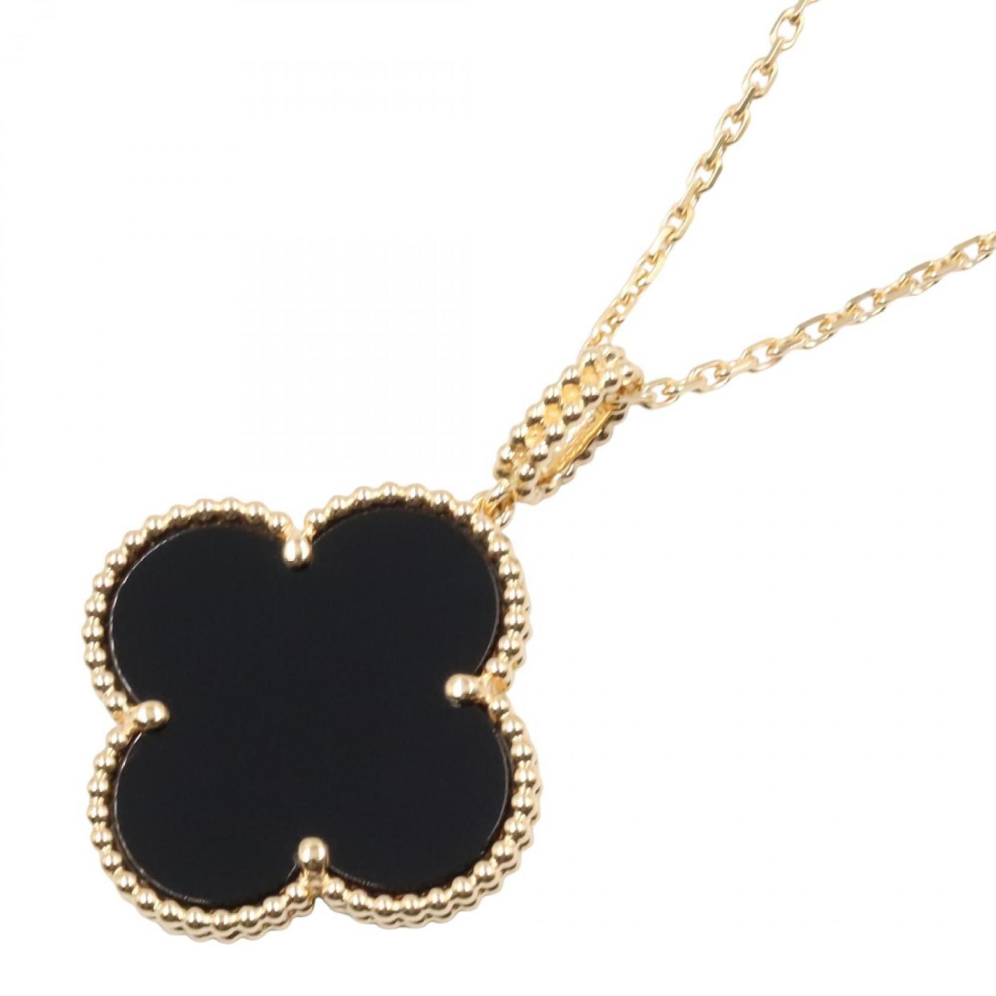 Van Cleef & Arpels Magic Alhambra Long Necklace in 18K Yellow Gold with Onyx, Available and Black.