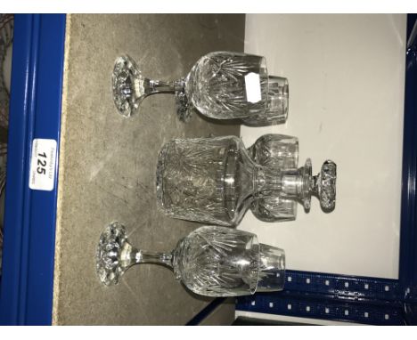 LACQUER DECANTER & 6 GLASSES