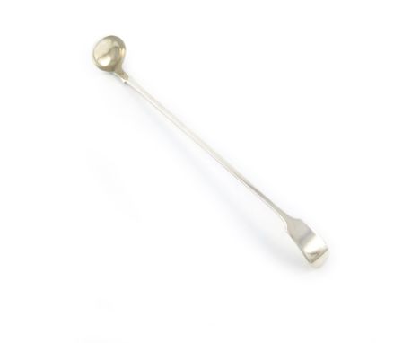 A Victorian silver Fiddle pattern long toddy ladle, by George Adams, London 1864, plain terminal, length 28.5cm, approx. weig