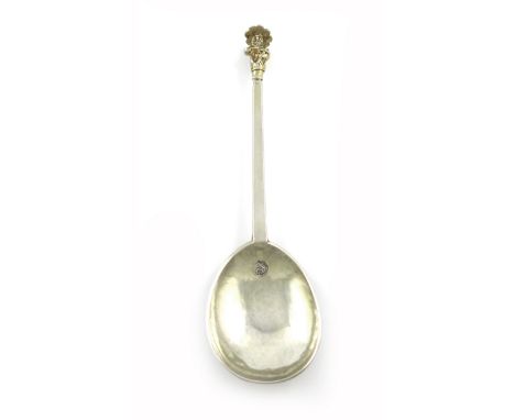 A Charles II West Country silver-gilt Apostle spoon, St. Philip, no maker's mark, Exeter circa 1677, fig-shaped bowl, the rev