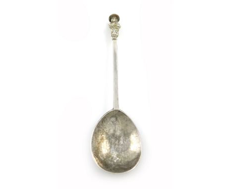 A Charles II West Country silver Apostle spoon, St. John, no maker's mark, Exeter circa 1661, fig-shaped bowl, the reverse pr