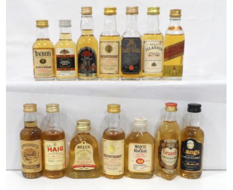 SELECTION OF WHISKY MINIATURESA selection of fourteen bottles of Whisky miniatures, comprising: two AUCENTOSHAN 10YO (5cl/ 40