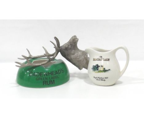 SELECTION OF BAR-WARE MISCELLANYcomprising: The Macallan "A Tale of a Luggy Bonnet" miniature water jug (8cm high); a Cadenhe