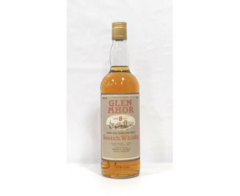 GLEN MHOR 8YOA rare bottle from one of the silent Inverness distilleries.  Glen Mhor 8 Year Old Scotch Whisky.  70cl.  40% ab