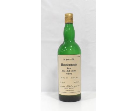 BUNNAHABHAIN 28YO - 1947A rare bottle of the Bunnahabhain 28 Year Old Single Malt Scotch Whisky distilled in 1947 and bottled