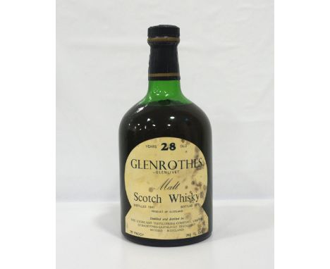 GLENROTHES-GLENLIVET 28YOAn extremely rare bottle of Glenrothes-Glenlivet Single Malt Scotch Whisky Distilled in 1947 and bot