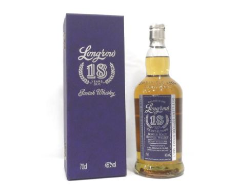 LONGROW 18YOA bottle of the supremely tasty Longrow 18 Year Old Single Malt Scotch Whisky.  70cl.  46% abv.  Level mid-neck. 