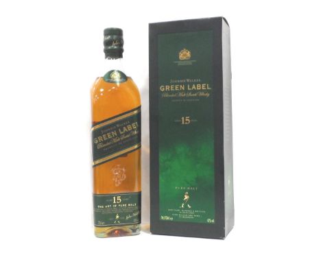 JOHNNIE WALKER GREEN LABELA bottle of Blended Malt from Johnnie Walker.  The Johnnie Walker Green Label 15 Year Old Blended M