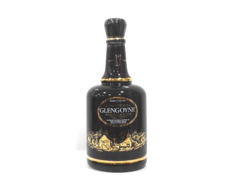 GLENGOYNE 17YOA rare bottle of Glengoyne 17 Year Old Single Malt Scotch Whisky presented in a Seton Pottery decanter.  70cl. 