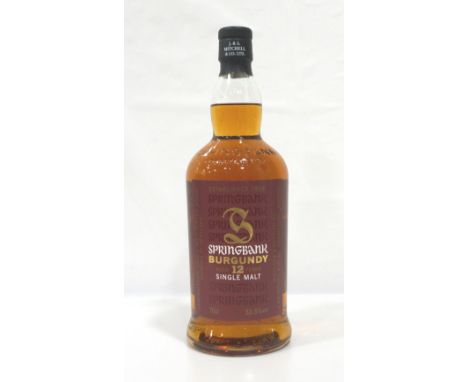 SPRINGBANK 12YO - BURGUNDY CASKAn exceptionally tasty bottle of Springbank 12 Year Old Single Malt Scotch Whisky matured in F