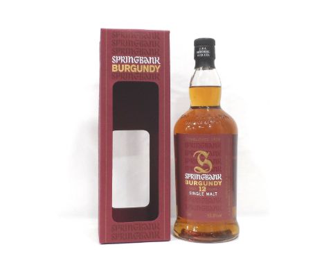 SPRINGBANK 12YO - BURGUNDY CASKAn exceptionally tasty bottle of Springbank 12 Year Old Single Malt Scotch Whisky matured in F
