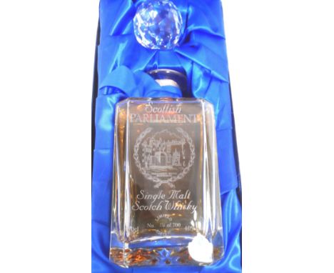 SCOTTISH PARLIAMENT SINGLE MALT SCOTCH WHISKYA Limited Edition bottling of Scottish Parliament Single Malt Scotch Whisky.  70