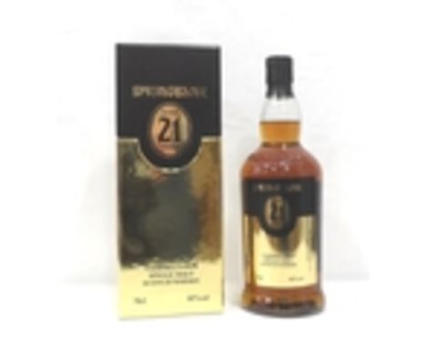 SPRINGBANK 21YOA well presented bottle of the Springbank 21 Year Old Single Malt Scotch Whisky.  70cl.  46% abv.  Level mid-n
