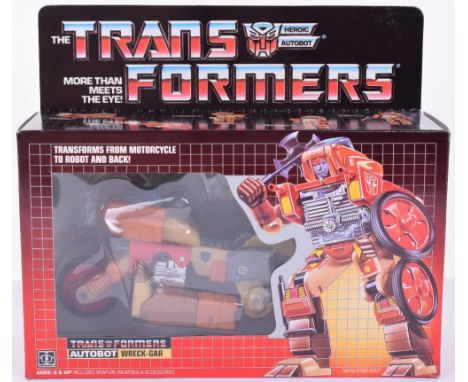 Boxed Hasbro G1 Transformers Autobot ‘Wreck-Gar’ 1986 issue, transforms  from motorcycle to robot and back! In mint boxed com