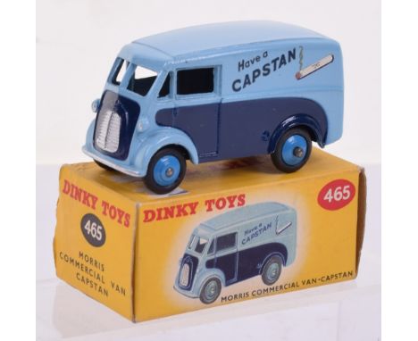 Dinky boxed 465 Morris Capstan delivery van, light/dark blue body and mid blue hubs, excellent to mint condition, box good, c