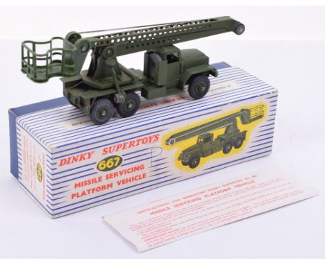 Dinky Toys 667 Military Missile Servicing Vehicle, military green body, in excellent to  mint condition, with a very good ori