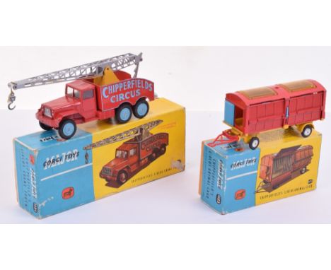 Two Boxed Corgi Toys  Chipperfields Circus Models, 1121 Circus Crane, in very good condition, a few paint chips, box is good,