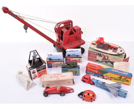 Tri-ang Minic boxed toys, push and go plastic Macleans Tooth Paste Tube van, excellent condition box good, pen mark, another 