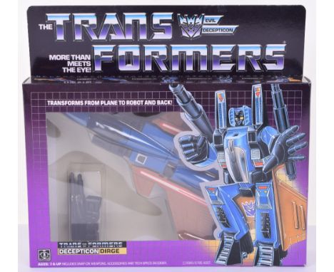 Boxed Hasbro G1 Transformers Deception ‘Dirage’ 1985 issue, transforms from plane to robot and back in mint boxed complete un