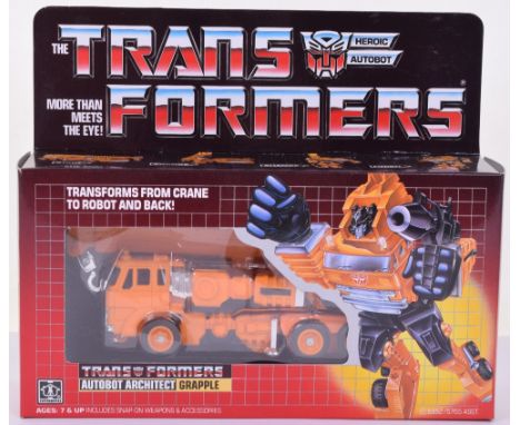 Boxed Hasbro G1 Transformers Autobot Architect ‘Grapple’ 1985 issue, transforms from crane to robot and back in mint boxed co