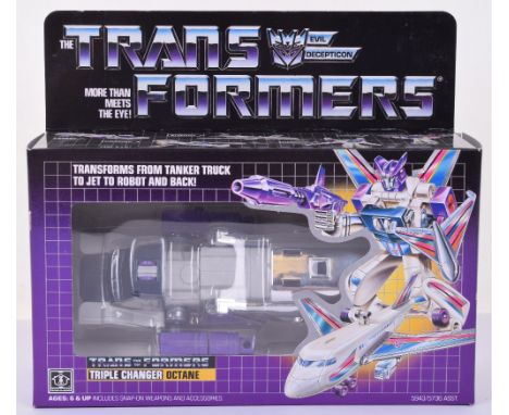 Boxed Hasbro G1 Transformers Triple Changer ‘Octane’ 1986 issue, transforms from tanker truck to jet to robot and back! In mi