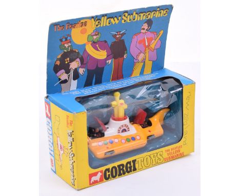 Corgi Toys Boxed 803 The Beatles Yellow Submarine, yellow and white, with red hatches in good to excellent condition, sea gre