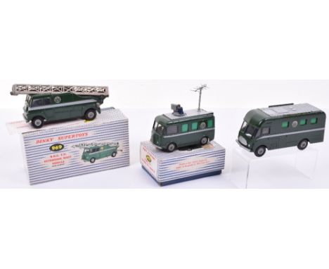 Three Dinky Toys B.B.C. T.V. Vehicles, 967 TV Mobile Control Room, in excellent unboxed condition, 968 Roving Eye Vehicle wit