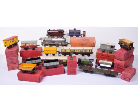 Hornby 0 gauge Series No.1 Special Tank engine, coaches and rolling stock, c/w LMS 0-4-0T engine No.70, good condition, sprin