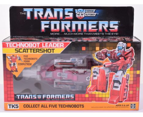 Boxed Hasbro G1 Transformers TK5 Technobot Leader ‘Scattershot’  1986 issue, transforms from jet to robot and back in mint co