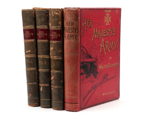 Low, Lt. Chas. Rathbone Her Majesty's Navy. J.S. Virtue, [1890]. 4to (3 vols). Half green calf; numerous colour plates. with 