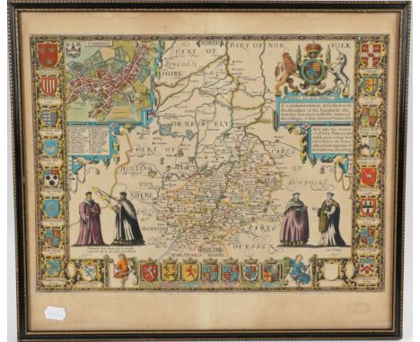 Speede, John Cambridgeshire described. John Sudbury and George Humble, c.1610. Framed and glazed double-sided, hand-coloured 