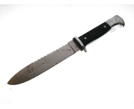 Nazi German Hitler Youth dagger, Rehwappen Rostfrei Solingen, (missing Hitler Youth enamel badge), 24cm long. a/f