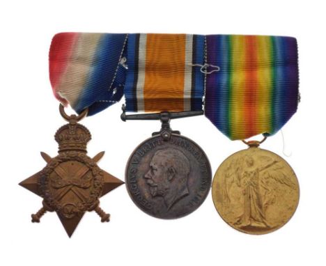 First World War medal group awarded to 2.Lieutenant W.K. Knight, R.F.A comprising, War Medal, Victory Medal and 1914-15 Star,