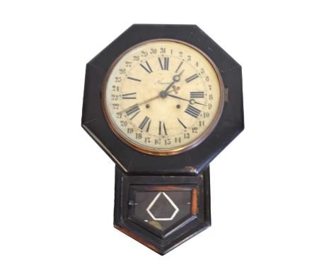 Ansonia - American wall clock with calendar sweep, 62cm high