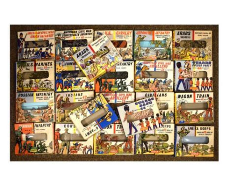 Quantity of military related Airfix model figures to include; American Civil War Artillery, Wagon Train, Guards Colour Party,