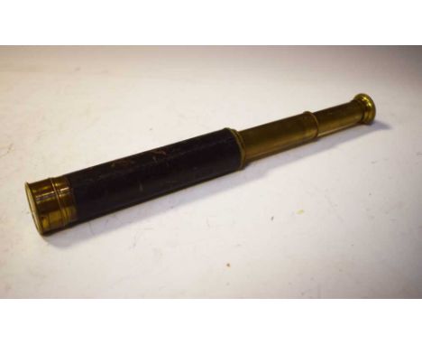 19th Century two-draw Naval telescope, inscribed 'F. L. West, 31 Cockspur Street, Charing Cross, London'. 