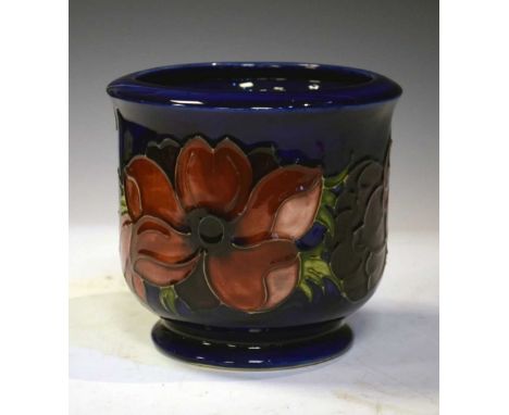 Moorcroft pottery 'Anemone' pattern planter or jardiniere, 13.5cm diameter x 12.5cm high