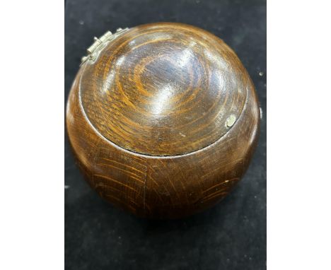 Wooden orb tea caddy 