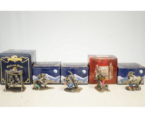 Myth & Magic by Tudor mint collection of 5 figures with original boxes 